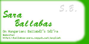 sara ballabas business card